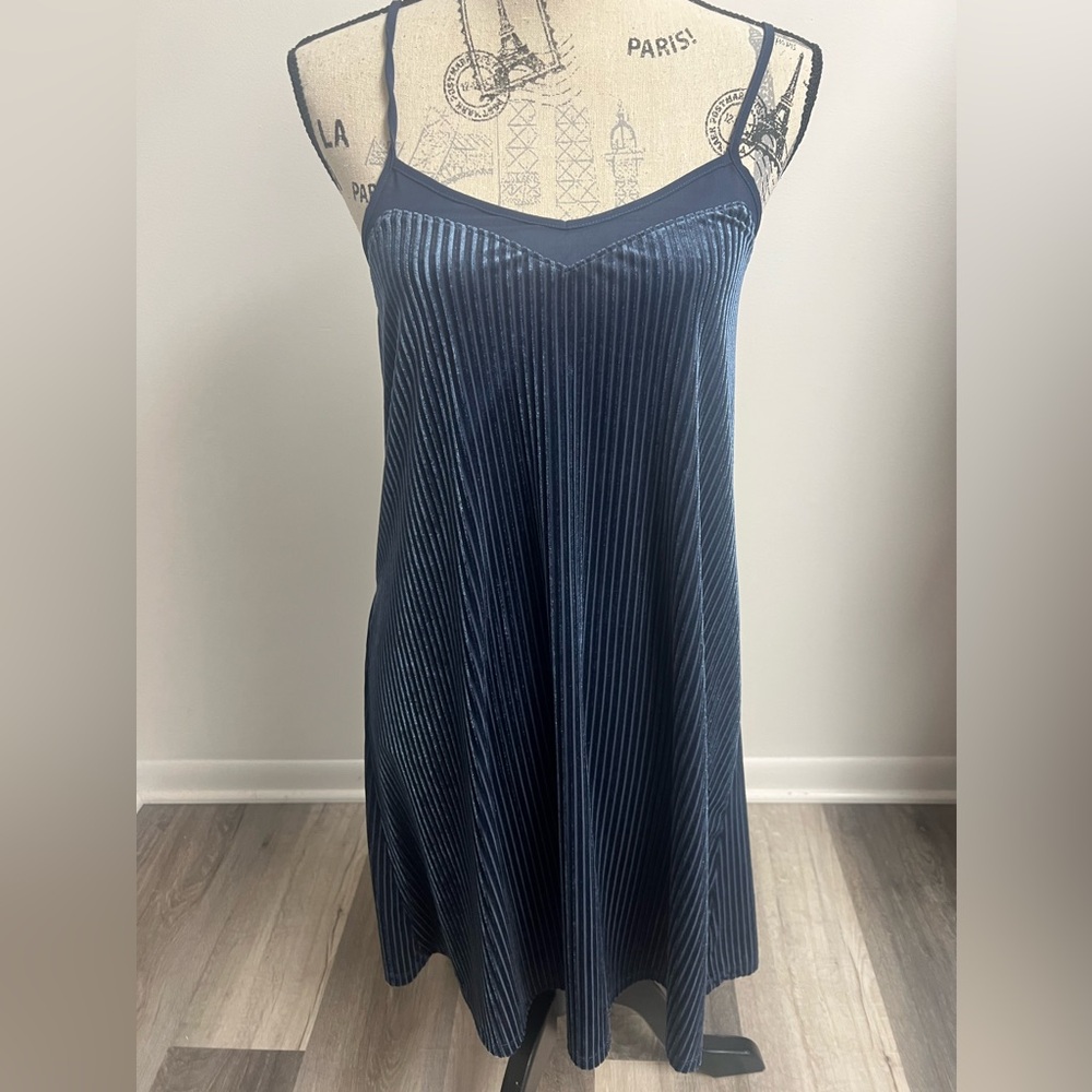 Y2K Blue Velvet Dress